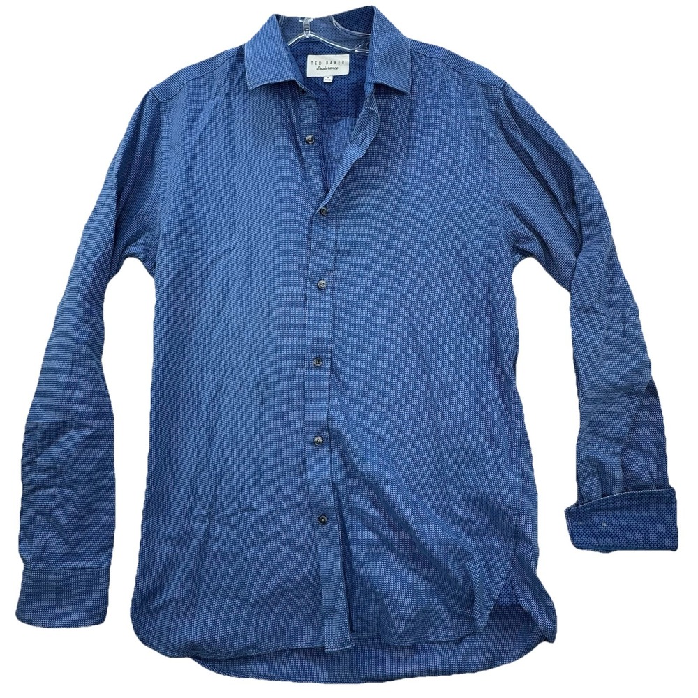 Ted Baker Endurance‎ Dress Shirt Men's 15 - 34/35 Blue Geometric Print Career